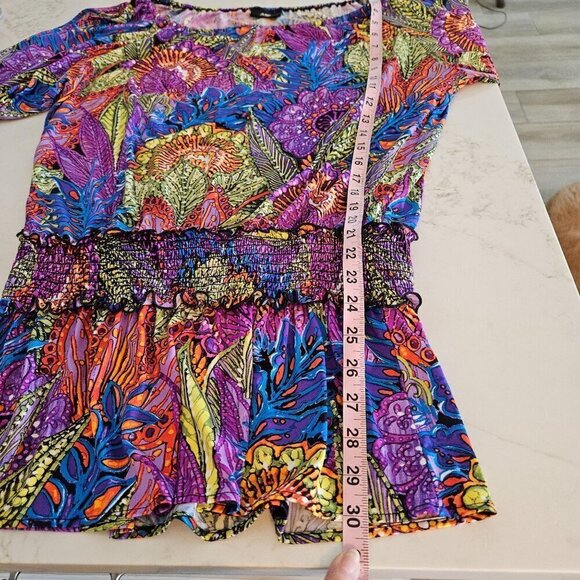 ABS by Allen Schwartz Size XS Swim Coverup Multicolor Pull Over Colorful - Picture 8 of 11